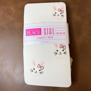 The Children's Place White Bunny Tights | 12-24 months